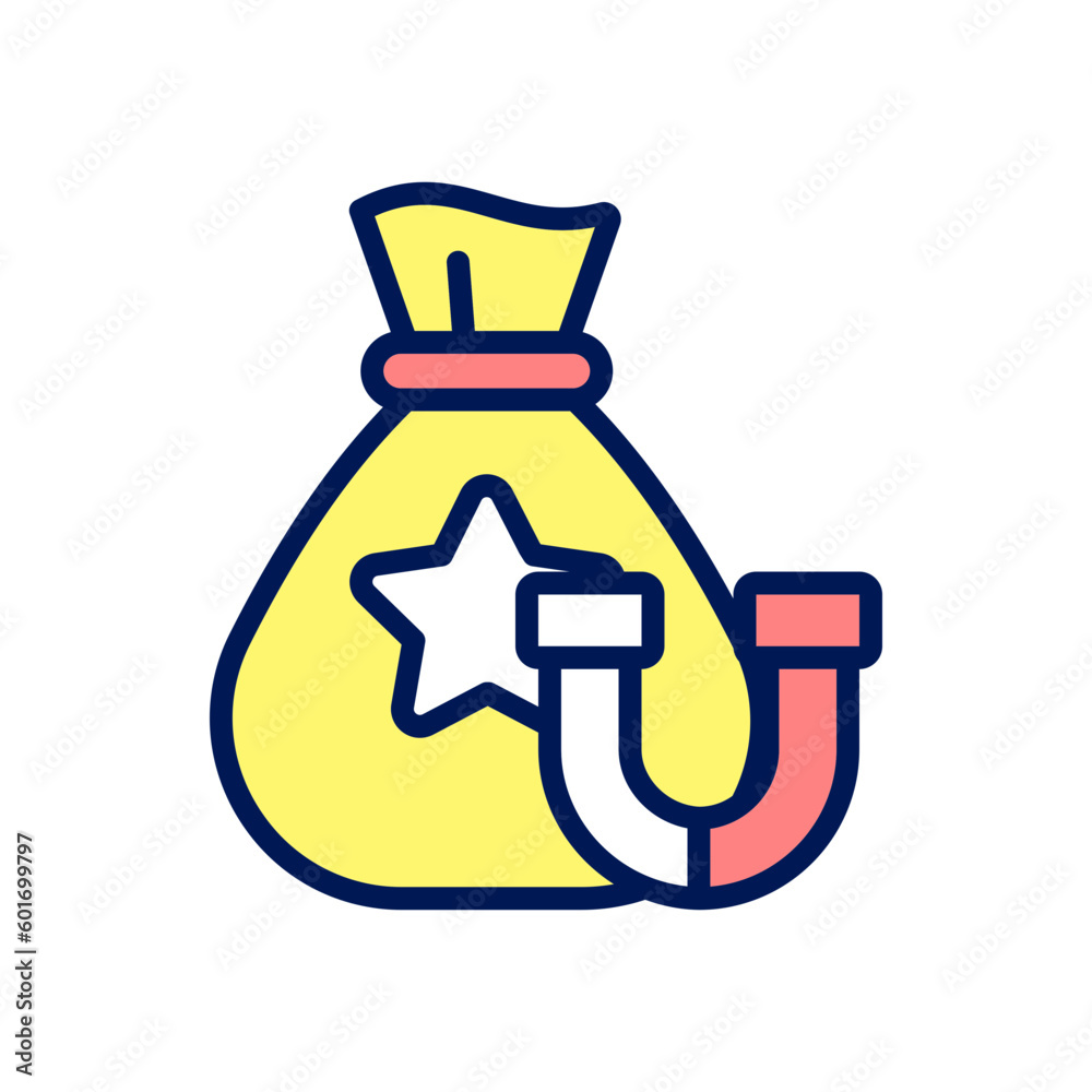 Retention bonus pixel perfect RGB color icon. Employee engagement. Targeted payment. Retention package. Isolated vector illustration. Simple filled line drawing. Editable stroke. Arial font used Retention bonus pixel perfect RGB color icon. Employee engagement. Targeted payment. Retention package. Isolated vector illustration. Simple filled line drawing. Editable stroke. Arial font used