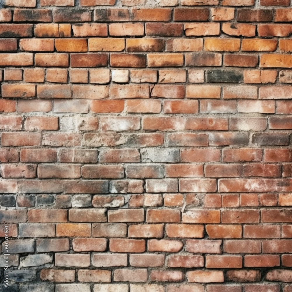Bricks background. Generative AI.