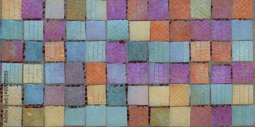 Colorfull square mosaic tiles for texture background. © Andreas