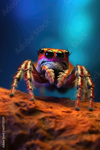 Jumping Spider in the wild. Generative AI