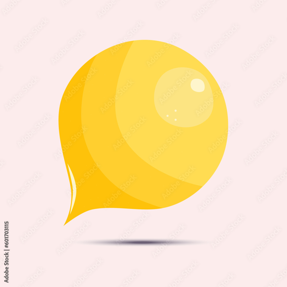 Fototapeta premium Cartoon speech bubble icon, isolated on a beige background. Emty text cloud for social media, comments or dialoges. Thought balloon illustration