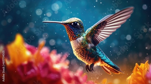 Humming bird in the wild. Generative AI