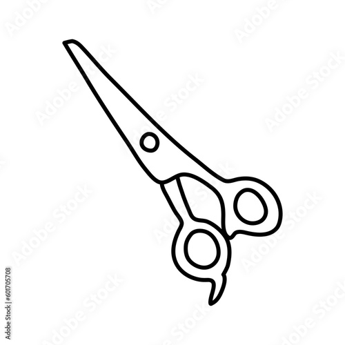 Scissors sketch. Hairdresser shears tool. Vector illustration isolated in white background
