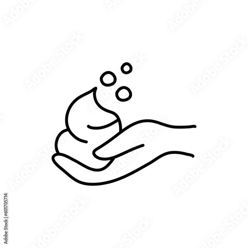 Shaving foam on hand drawn outline vector illustration. Isolated on white background