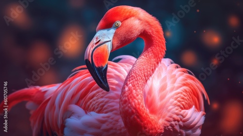 Pink Flamingo in the wild. Generative AI