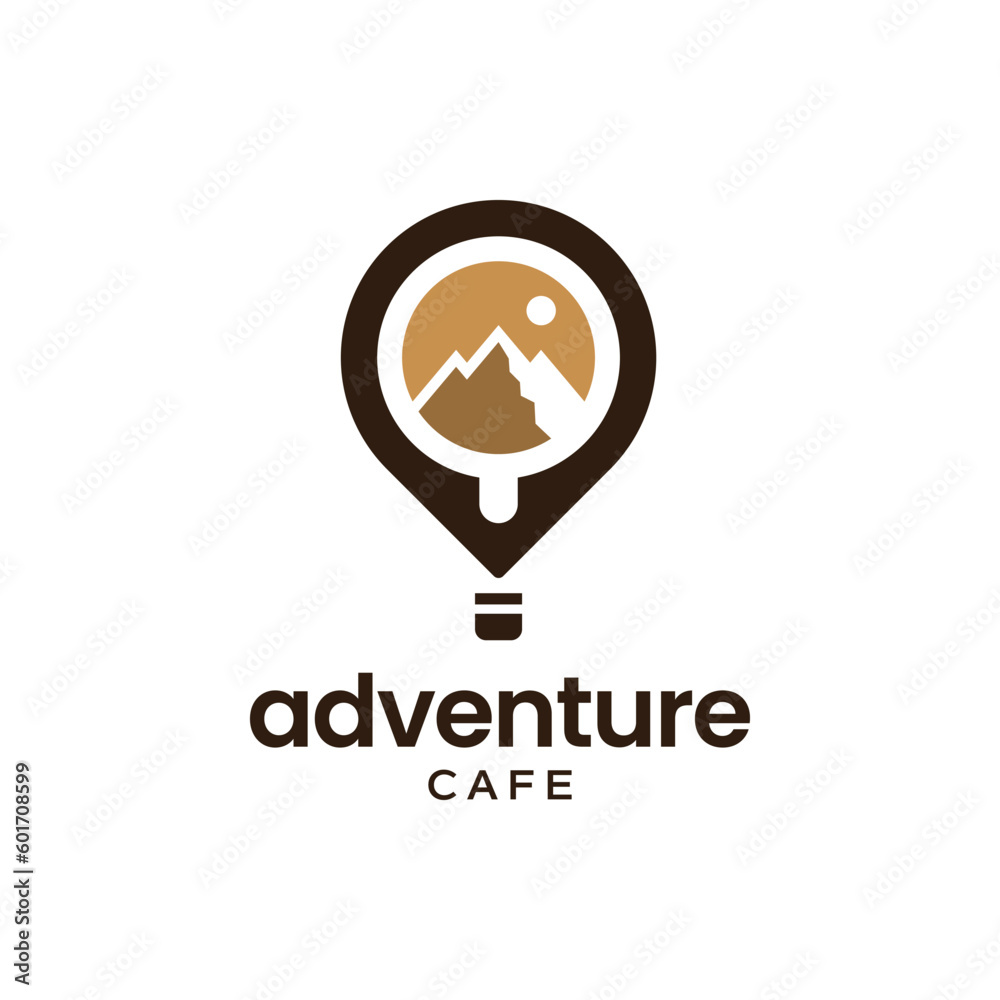 The logo illustrates the mountains in the middle of the cup. It is suitable for use for cafe logos. The logo illustrates the mountains in the middle of the cup. It is suitable for use for cafe logos.