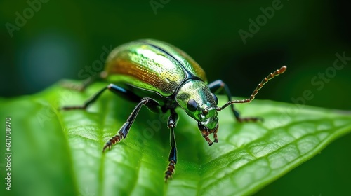 Dogbane Leaf Beetle in the wild. Generative AI © piai