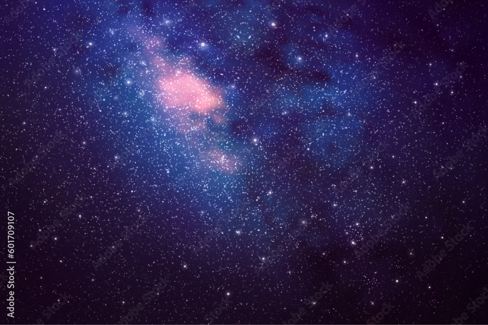 Night starry sky. Milky Way, stars and nebula. Space vector background