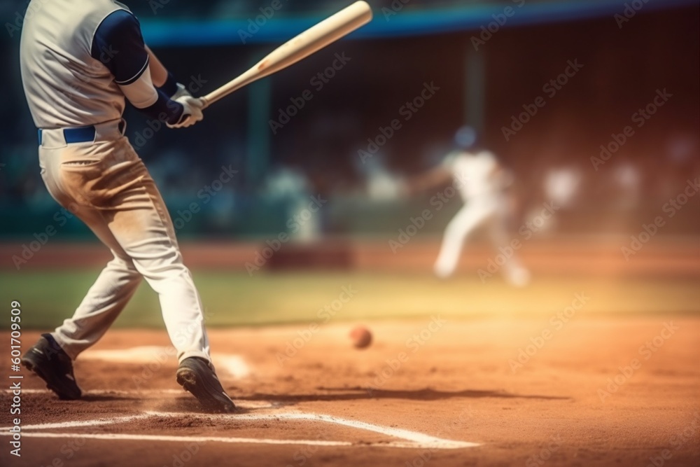 man ball field bat swinging player sport game team athlete baseball. Generative AI. man ball field bat swinging player sport game team athlete baseball. Generative AI.