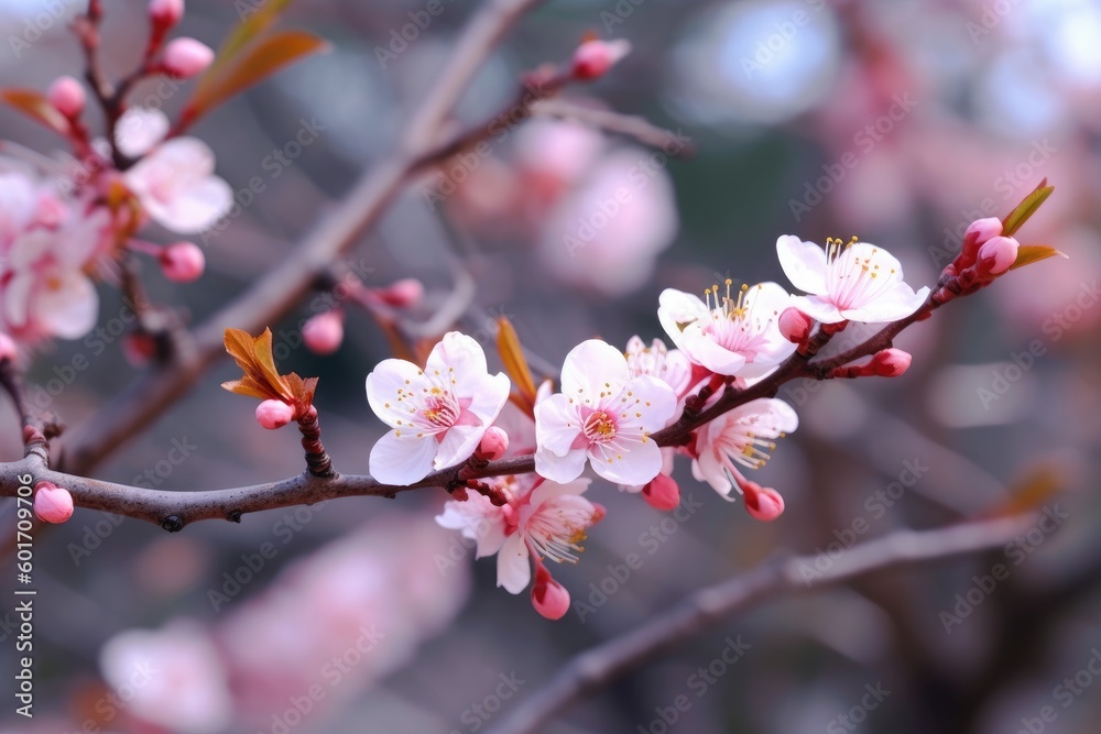 Fototapeta premium Close-up Sakura branch, Beautiful Cherry blossom