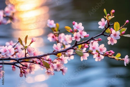 Close-up Sakura branch  Beautiful Cherry blossom