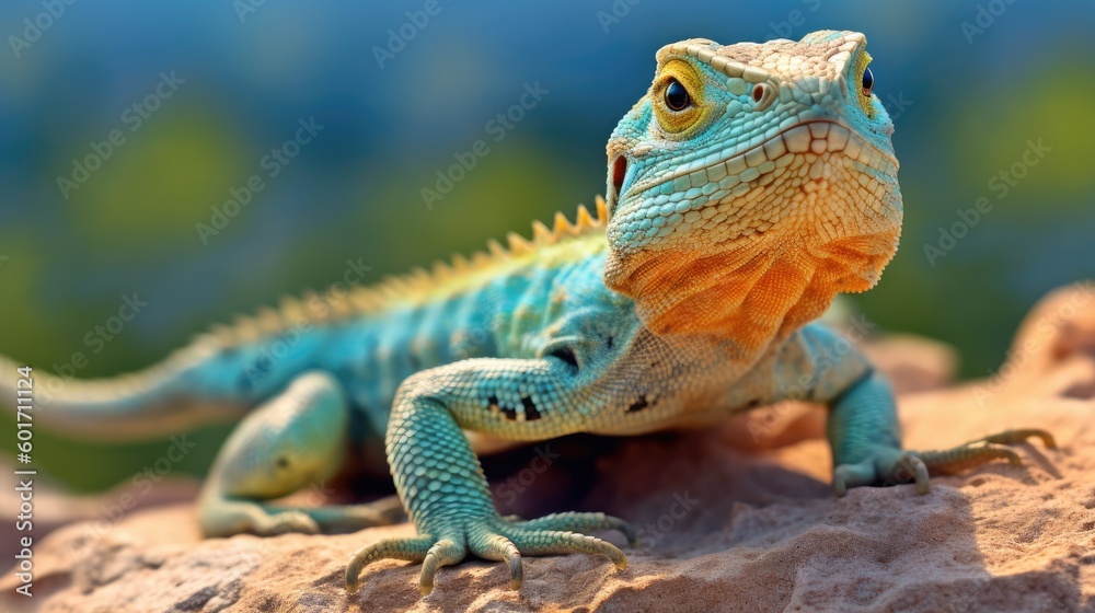Obraz premium Common collared lizard in the wild. Generative AI