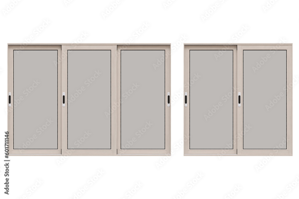 Naklejka premium windows in the interior isolated on transparent background, 3D illustration, cg render