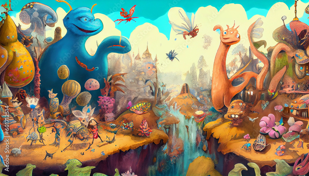 An enchanting illustration of a fairytale fantasy world, featuring mystical creatures, magical landscapes, and a dreamy atmosphere, generative ai An enchanting illustration of a fairytale fantasy world, featuring mystical creatures, magical landscapes, and a dreamy atmosphere, generative ai