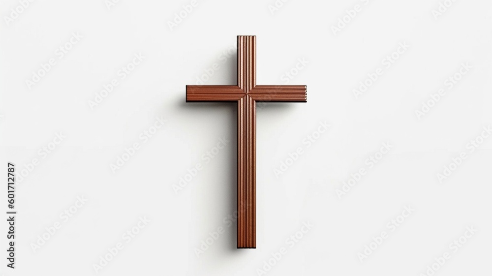 White backdrop and a Christian cross.  GENERATE AI