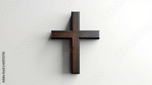 White backdrop and a Christian cross. GENERATE AI