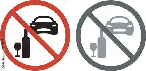 No alcohol No driving sign , icon