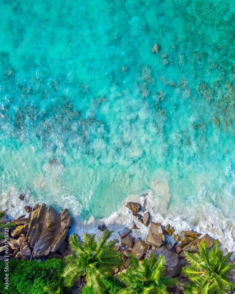 Drohnenaufnahme Strand Seychellen