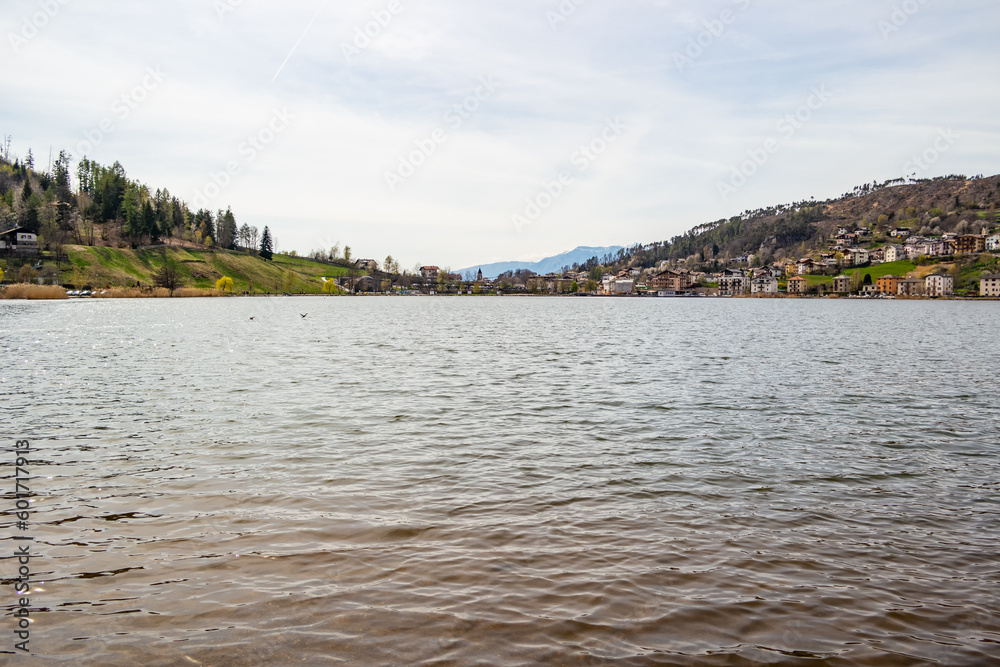 View from Baselga di Pine on Lake Serraia, Trentino Alto Adige, Italy