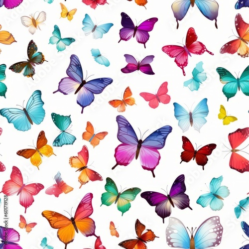 Vibrant Butterfly seamless Pattern  Perfect for Springtime  Generative AI