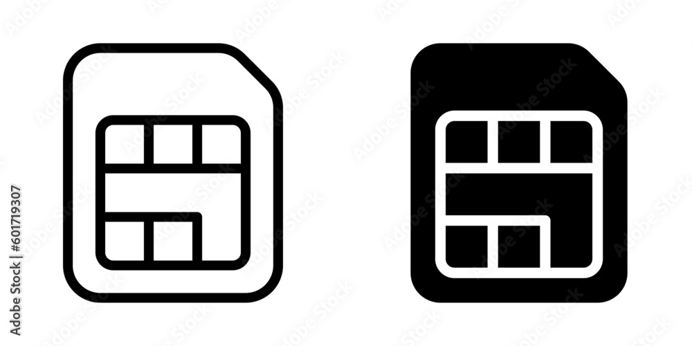 Sim Card icon. sign for mobile concept and web design. vector illustration Sim Card icon. sign for mobile concept and web design. vector illustration