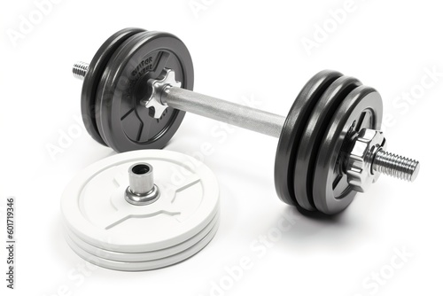 lifting weights isolated on white background. Generated by AI