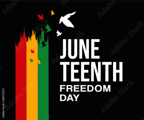Juneteenth freedom day or emancipation day, 
printable design template for flyers, banner, background, poster, leaflets, card and advertising, social media campaign, social media posts, text, symbol