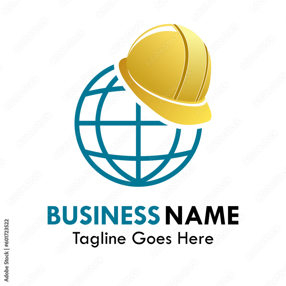 Fototapeta premium Worker global design logo template illustartion