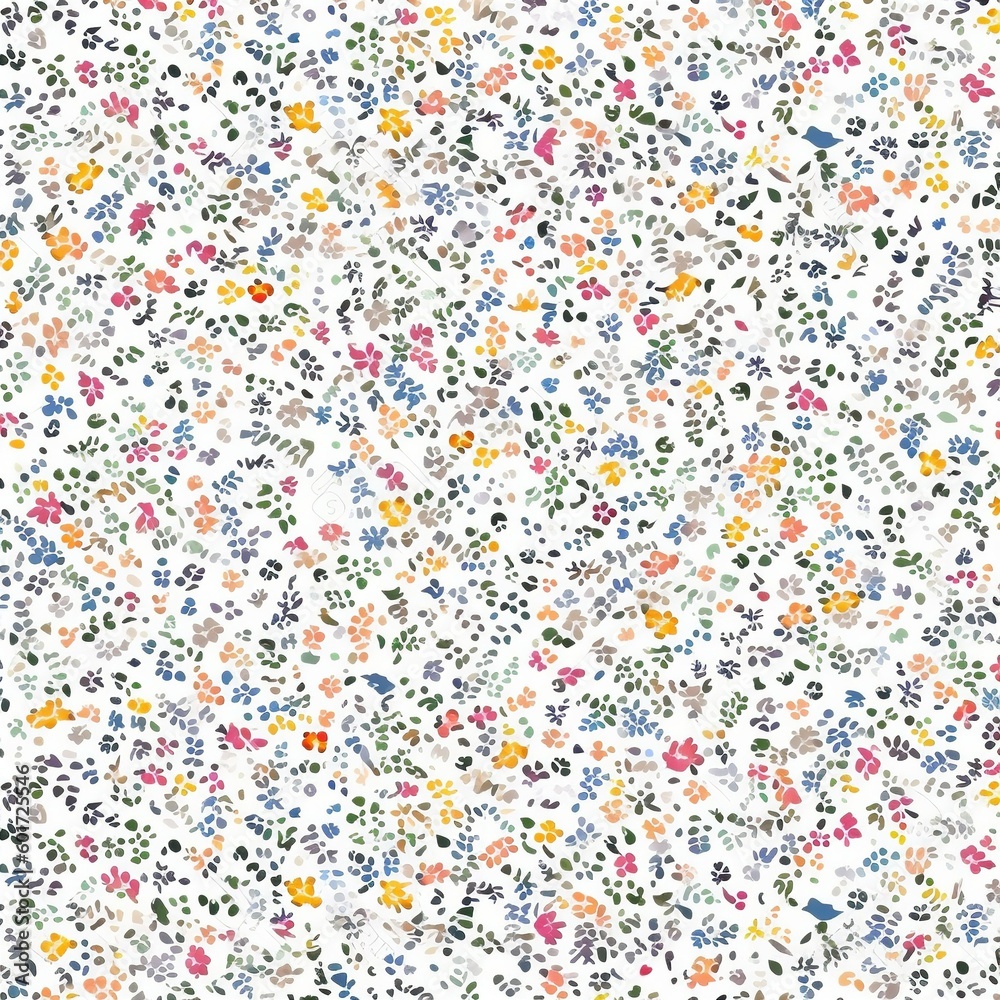 Scattered ditsy seamless repeaing pattern on white With Generative AI technology