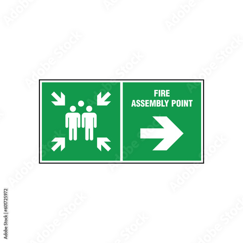 Fire Assembly Point Sign Vector Template