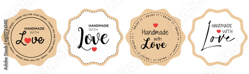 handmade with love set of stickers