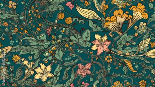 Seamless intricate repeating Summer pattern