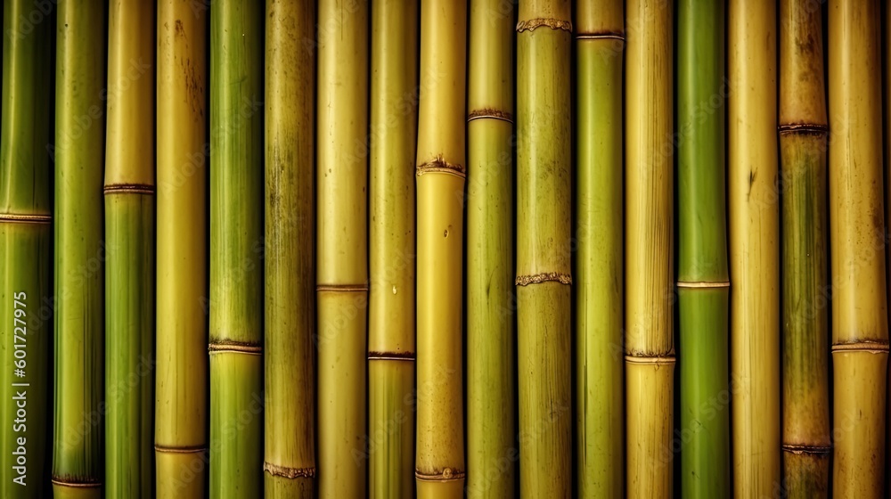 Fototapeta premium Bamboo texture background, green bamboo, background for design. Generative AI.