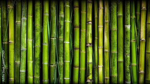 Bamboo texture background, green bamboo, background for design. Generative AI.