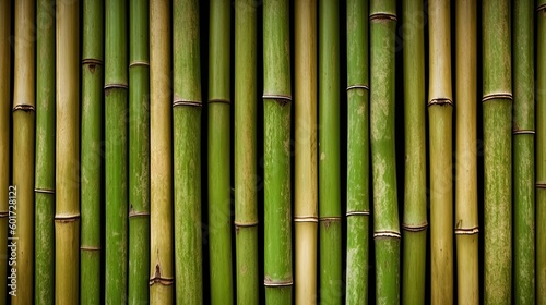 Bamboo texture background  green bamboo  background for design. Generative AI.