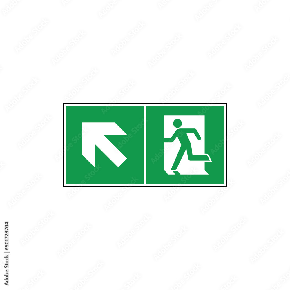 Fire Exit Sign Icon Vector Template