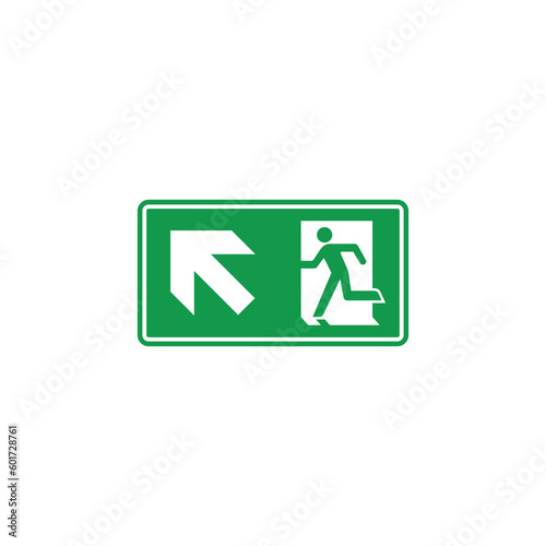 Fire Exit Sign Icon Vector Template