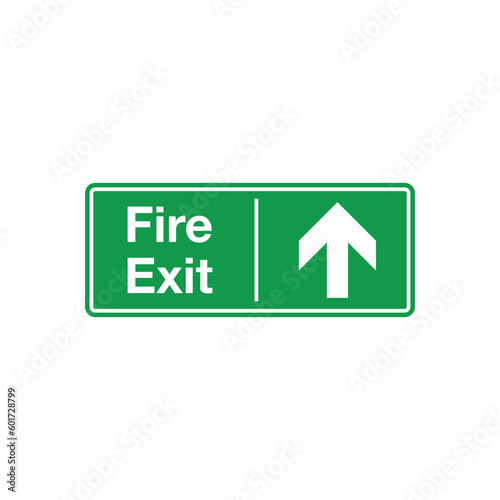 Fire Exit Sign Icon Vector Template