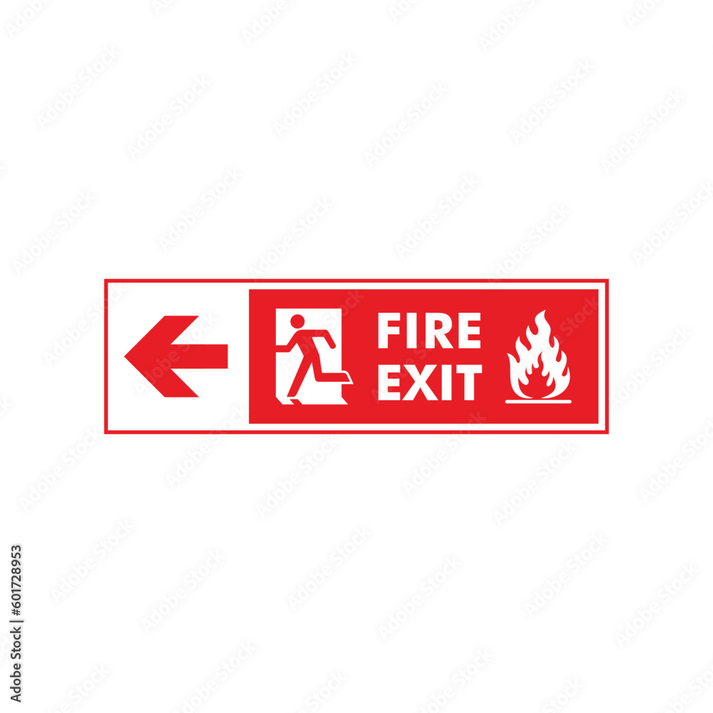 Fire Exit Sign Icon Vector Template Fire Exit Sign Icon Vector Template