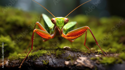 Rainforest Mantis in the wild. Generative AI © piai