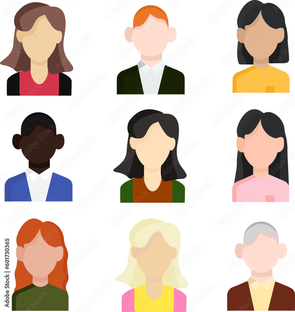 icons colored avatars men and women people of different ages and nationalities faceless icons colored avatars men and women people of different ages and nationalities faceless