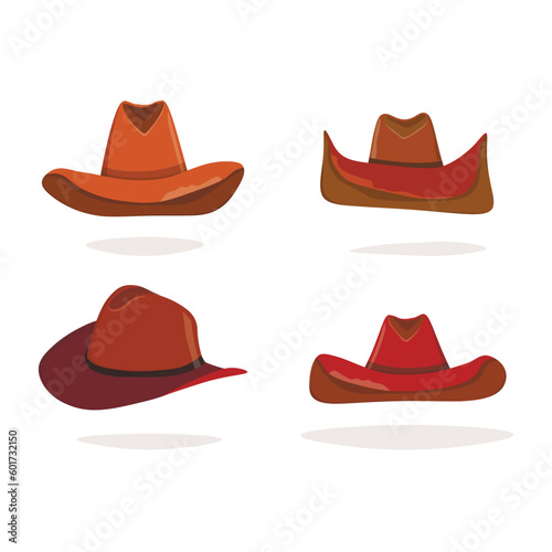 Cowboy hat isolated element. Vector drawing illustration for icon, game, packaging, banner. Wild west, western, cowboy concept