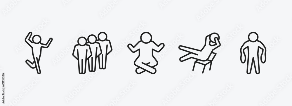 feelings outline icons set. feelings icons such as silly human, content human, relaxed human, lazy fantastic vector. can be used web and mobile.