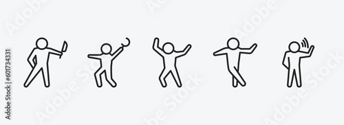 feelings outline icons set. feelings icons such as awful human, terrible human, happy human, funny blah vector. can be used web and mobile.