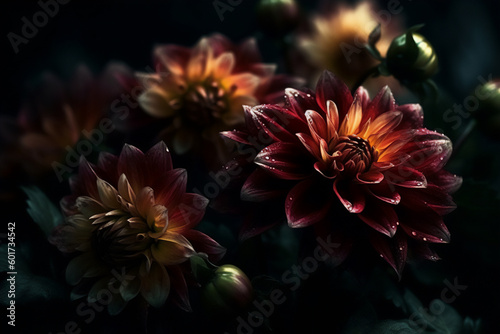 red anemone flower in the garden Generative AI