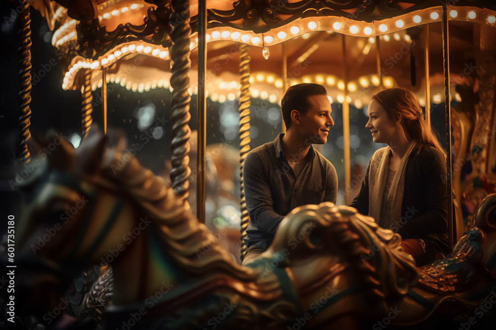Fototapeta premium merry go round carousel Generative AI