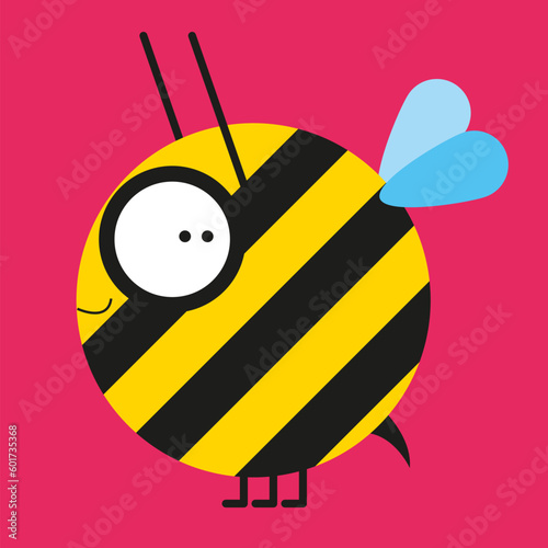 Honey bee. Flat vector illustration