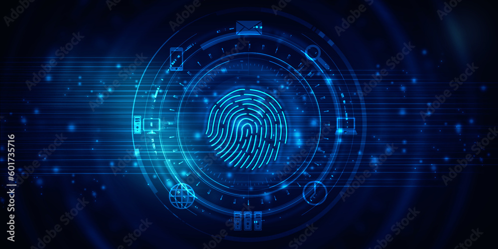 Fingerprint Scanning Technology Concept 2d Illustration
