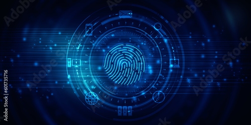 Fingerprint Scanning Technology Concept 2d Illustration 