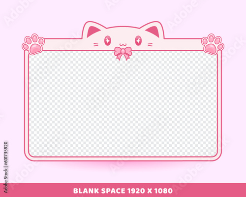 cute overlay streaming cat frame colorful design